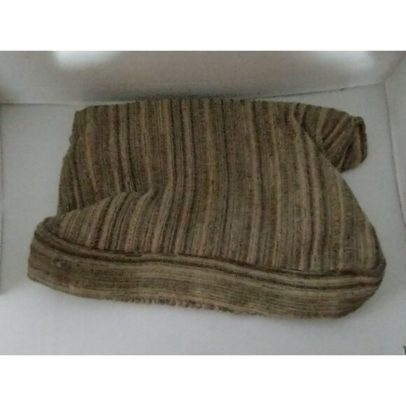 Vintage Daffodil 100% Silk Striped Clutch Bag With Flap Closure - Picture 3 of 4